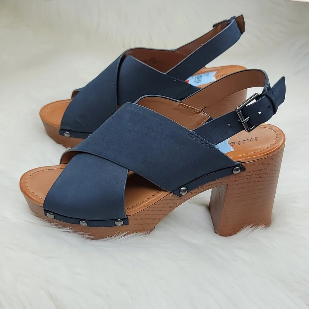 Indigo Rd Dani Sandal Heel Navy Blue